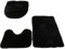 lmoikesz Juego de alfombras de baño de artesanía Exquisita y Parte Inferior Antideslizante 3X para baño de Paso Seguro, Juego de alfombras de PU, Juego de Alfombrillas para Inodoro, Negro