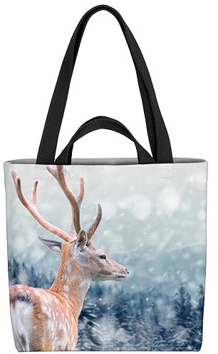 VOID Rentier Schnee REH Damhirsch Tasche 33x33x14cm,15l Einkaufs-Beutel Shopper Einkaufs-Tasche Bag