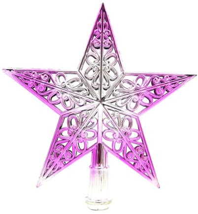 PRETYZOOM 3 Stück Weihnachtsbaum-Sternspitzen 20 cm Ausgehöhlte Stern-Baumspitze Farbverlauf Weihnachtsbaum-Finale Weihnachtsbaumdekoration Für Weihnachtsparty Lila