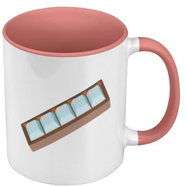 Mug de Couleur Qualité Premium Rose - Thocc Keys Gold Mechanical Keyboard Keycaps Geek Techy Mech Computer - Tasse avec anse et intérieur de couleur