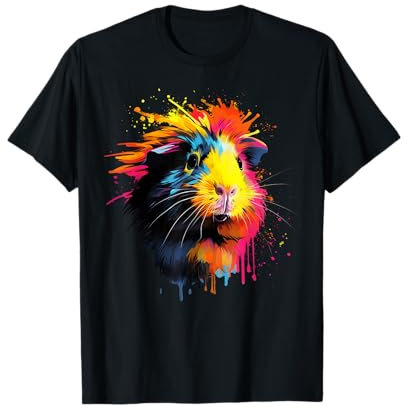 Cooles Meerschweinchen auf bunt bemaltem Meerschweinchen T-Shirt
