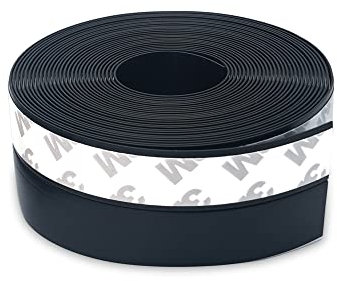 JEMESI Sigillante Autoadesivo, Porta Guarnizione Inferiore, Striscia Sigillante in Silicone Autoadesiva per Porte e Finestre,Insonorizzato, Weather Stripping,5mx35mm (nero)