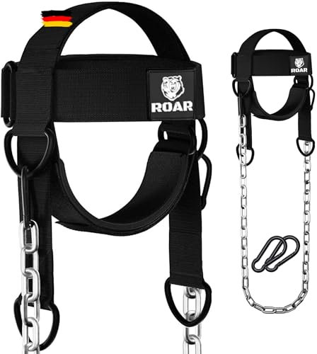 Roar® Arnés de Cuello Levantamiento de Pesas Entrenador Correa Gruesa Cuello para Desarrollo del Entrenamiento Sombrero Resistencia Fuerza Constructor Muscular Cadena Ejercicio Levantamiento Pesas
