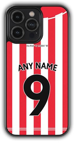 iPhone 8 PLUS/+ Compatible Personalised Sunderland Football Phone Case, Name & Number Bumper Cover, Anti-Scratch, Anti-Drop, Camera Lens Protection, Sidewall Bumper, ShockProof Drop Protection