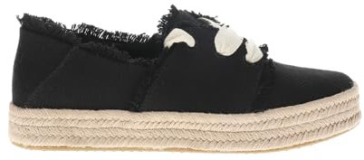 TOMS Damen Black Beachside Woven/Fray Sneaker, Schwarz, 36 EU