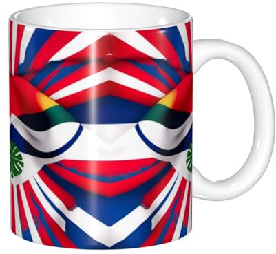 SSIMOO Costa Rica Flag Novelty Ceramic Coffee Mugâ€“Quirky and Fun Gift Box Set,Personalized and Adorable Mug,Cup