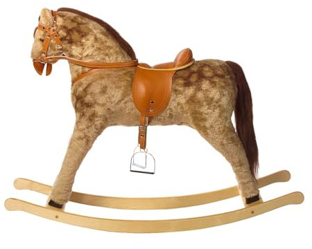 Kidsmax Schaukelpferd Graue Wolke - Schaukelpferd mit Sitzhöhe 60 cm für Kinder ab 3 Jahren
