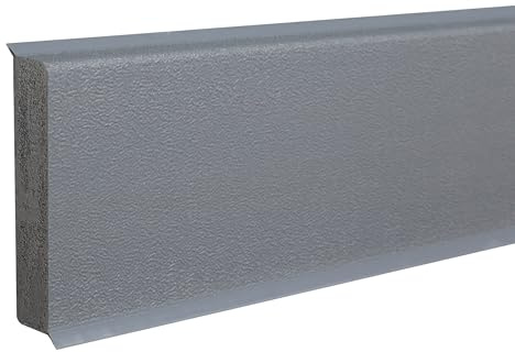 Sockelleiste Kunststoff 12 x 60 x 2500 mm PVC Hartschaum Grau zum Kleben, Schrauben & Nageln Fußleiste Durchgefärbte Weichlippe by PROVISTON 12.5 Meter | 5 Stück