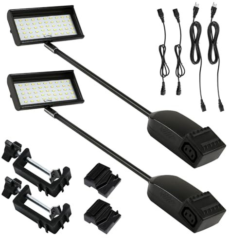 SUNLITOPTO Messeleuchten LED-Display und Ausstellungsarmbeleuchtung, anschließbare Messeleuchten im Lieferumfang enthalten, Klemmen, Montagehalterungen, Stromkabel, Verbindungskabel (2 Stück, schwarz)