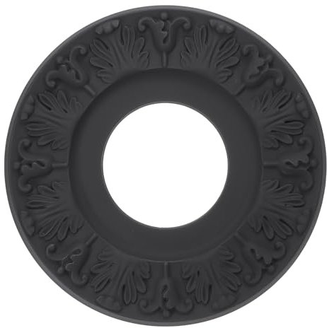 PATIKIL Medallones de Techo, 25.5x10cm Rosetón de Estuco de Espuma PU Placa de Cubierta Medallón de Araña Flores Talladas para Techo Ventilador Pared Lámpara, Estilo Elegante, Negro