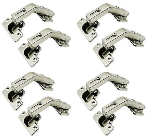 LOOTICH 135 Grado Clip-on 35 mm Cerniera Angolare per Porta Pieghevole Cerniere Speciali per Armadio Mobili Porte Ante d'Angolo 8 Pezzi