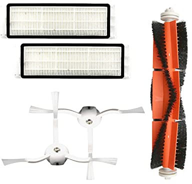 5 Stück Ersatzteile für Xiaomi Mi Robot 1/2 Mijia (Nicht MOP), Zubehör für Xiaomi Roborock 1/2 S5 Max S6 Pure S6 Max S50 S51 S55 S60 S65 S5 S6, 1 Hauptbürste, 2 Seitenbürste, 2 HEPA Filter