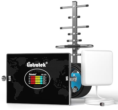 Amplificador de Cobertura Móvil 5 Bandas 20/8/3/1/7 - Repetidor Señal 4G/3G LTE gsm 70dB para Zonas Rurales y Oficinas (Compatible con Movistar/Orange/Vodafone/)