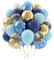 Luftballons Geburtstag Blau Gold, 62 Stück Konfetti Helium Ballons für Geburtstagsdeko Jungen Mann, Babyparty, 1. Geburtstag, Baby Shower