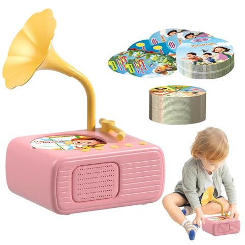 Fonografo per Bambini con 96 Carte, Macchina da Sogno Interattiva per Raccontare Storie per Bambini, Giradischi per Bambini per l'Educazione della Prima Infanzia