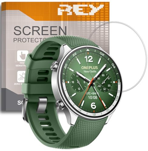 REY 3X Protector Pantalla para ONEPLUS Watch 2 - Watch 2R, Cristal Vidrio Templado Premium