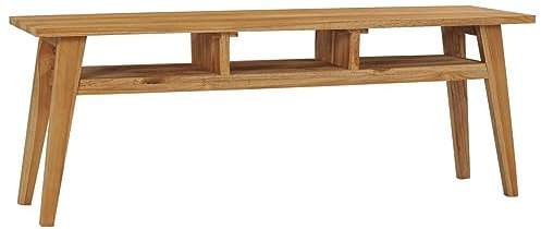 Iiaky TV-Schrank 120x35x45 cm Wohnwand Wohnzimmer Fernseher Schrank TV MöBel TV Sideboard TV Unterschrank Teak Massivholz