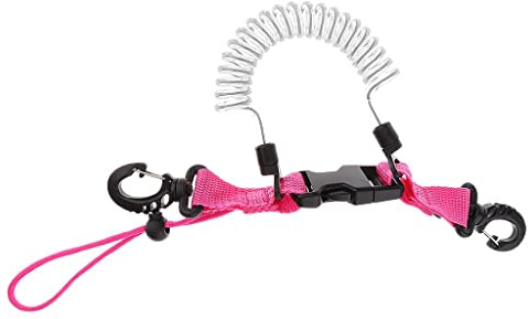 FytStycale Scuba Diving Lanyard mit Elastischer Spirale Schnellverschluss Halteschlaufe Und Befestigungsclip Gefertigt Aus Strapazierfähigem PU Und Fü, Rosa B