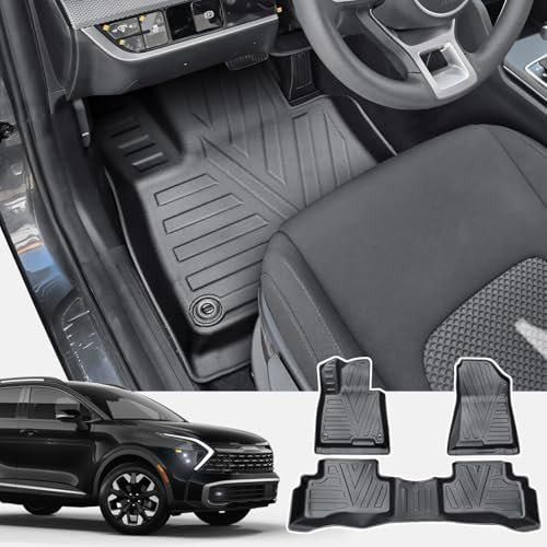CDEFG Kompatibel mit Kia Sportage NQ5 Hybrid 2022-2024 2025 Fußmatten, Fussmatten TPE Auto Wasserdicht Einfach zu Säubern Premium Allwetter Gummimatten vorn+hinten Matten 3D Sportage V Hybrid Zubehör