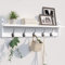 BAMEOS Wall Coat Rack with Hooks - 73.5cm Entryway Shelf Featuring 5 Dual Hooks, Farmhouse Style Coat Rack with Shelf for Bathroom, Living Room, Bedroom, Kitchen Decor and Storage (White)