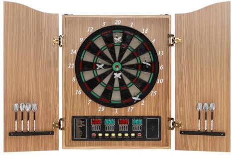 Elektronische Dartscheibe Darts LED-Anzeigen Dartautomat im Cabinet 27 Spiele für Büros, Gärten, Partyräume, Kneipen, Garagen und andere Innen- und Außenbereiche