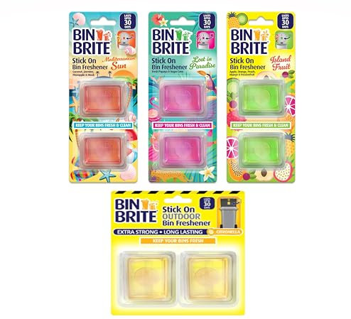 8 Stick On Bin Fresheners: 6x Stick On Bin Freshener and 2x Stick On Outdoor Bin Freshener - Bundled by Smart Cutie