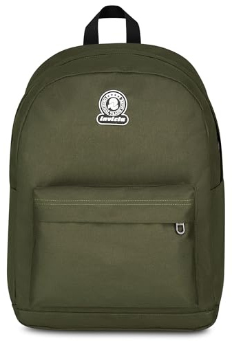 Invicta Zaino Monoscomparto Ollie Solid, Verde, Tasca Porta Borraccia, Tasca per PC 14, Zaino Scuola, Ragazza e Ragazzo