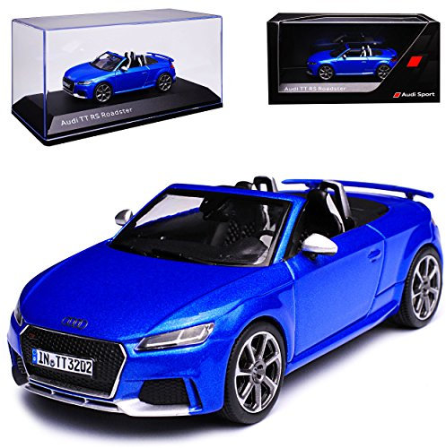 alles-meine.de GmbH A*u*d*i TT RS FV 8S Roadster Cabrio Blau 3. Generation Ab 2014 1/43 Kyosho i-Scale Modell Auto mit individiuellem Wunschkennzeichen