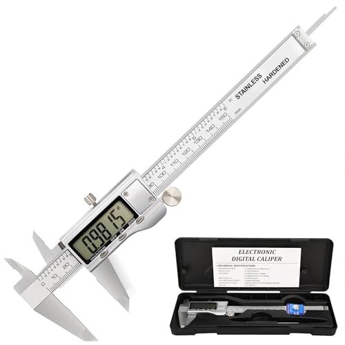 Vernier Calipers Digital Gauge 0-150mm 0-6 Measuring Tool Accuracy for DIY/Household/Industrial Use (Stainless Steel)