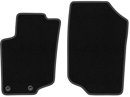 Velours-Fußmatten vorne passend für Peugeot 207 2006-2012, Schwarz, Basic | passend für SW/Kombi/Schrägheck; dünner Velours-Teppich (Polypropylen), ca. 4 mm; rutschfest, runde Befestigungen (Typ CP)