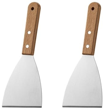 TVSVKWE 2 Stainless Steel Scrapers, Metal Baking Tray Cleaning Tools, Kitchen Tools, Suitable For Making Pizza, Pancakes, Barbecue.