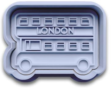 London Bus Keksausstecher – Doppeldecker Keksform aus PLA – zweiteilig mit Rand & Stempel – Geschenkidee für England-Fans und Städtemotive
