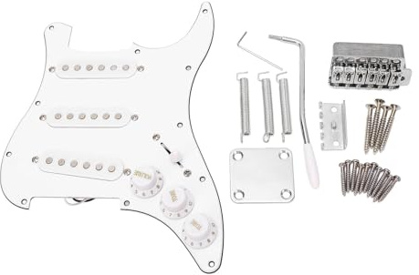 DIY E-Gitarren-Kit Vor verdrahtet Lader-Pick guard-Brücken-System-Nacken-Platten-Upgrade profession elle Komponenten für Gitarren-Enthusiasten Anfänger Kunststoff-Metall