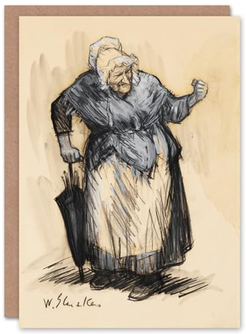 Artery8 William James Glackens Art Card Angry Old Lady Sketch
