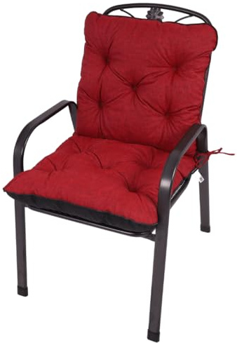 TexDeko® Ecolen Niedriglehner Auflage Outdoor Gartenstuhl 100x50cm Bordeaux | Gartenstuhlauflage für Niedriglehner, Outdoor, wasserabweisend, UV-beständig, Sitzpolster, Polsterauflage für Gartenstuhl