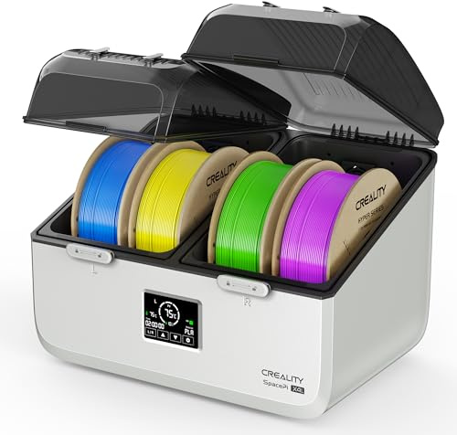 Creality SpacePi X4L Filament Dryer, 4 Spools 3D Printer Filament Dehydrator with Dual Independent Heating Chambers, 75°C High Temp & Smart Drying Box, Moisture-Proof Storage for PLA,PETG,TPU,ABS,etc