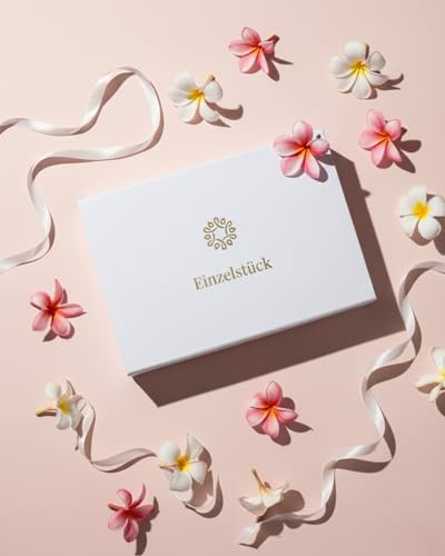 Einzelstück® Schmuck Geschenk Set Blumen 2025 I Mini Adventskalender Echtschmuck Geschenk Set 925 Sterling Silber, 14K Gold, Rosegold I 6 exklusive Schmuckstücke aus Handarbeit (Flora) (Rosegold)