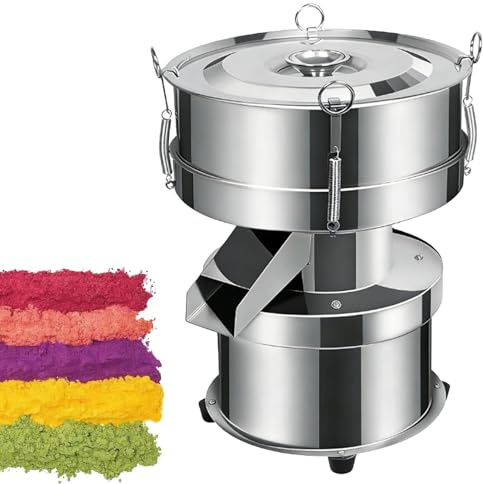 Pvxa Setacciatrice Elettrica Vibrante, Setacciatrice Automatica per Polveri, Setacciatrice da Laboratorio in Acciaio Inossidabile 304 con Vassoio Vibrante,per Farine E Polveri da Forno 200mesh-10CM