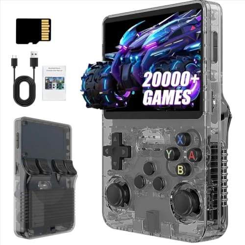 Upgrade Retro Konsole Handheld Spielkonsole, Portable Handheld Video Games mit Klassischen Spielen, 3.5-Zoll-Bildschirm, Tragbarer Videospielkonsole Retro Handheld Konsole (64, GB)