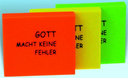 °° Radiergummi GELB Neon, Gott macht keine Fehler, 4,5 x 3,5 cm