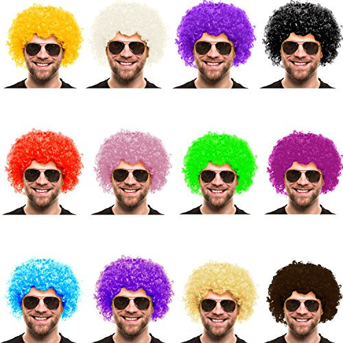 Balinco Afro PERÜCKE LOCKENKOPF Wig AFROPERÜCKE e Locken XXL Herren Damen Karneval Fasching LOCKENPERÜCKE (Grün)
