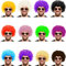 Balinco Afro PERÜCKE LOCKENKOPF Wig AFROPERÜCKE e Locken XXL Herren Damen Karneval Fasching LOCKENPERÜCKE (Grün)
