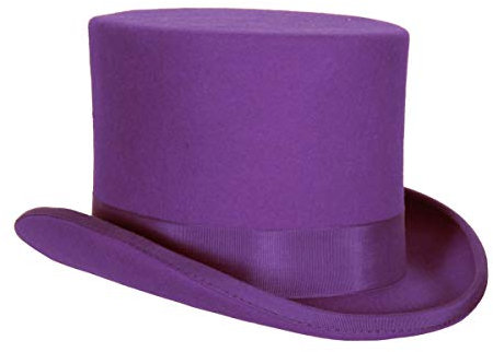 Thetru Kostüm Zubehör Zylinder Hut 14cm lila Karneval Fasching Gr.57