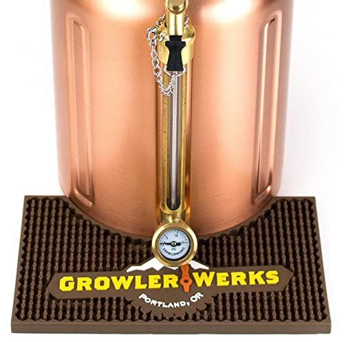 GrowlerWerks GWA1027-128 uKeg 128 Tapis de Bar en Caoutchouc Marron