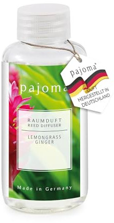 pajoma® Raumduft Nachfüllflasche 100 ml, Lemongras-Ginger | Nachfüller für Lufterfrischer | intensiver und hochwertiger Duft in Premium Qualität