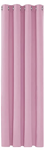Deconovo Nursery Curtain Short Thermal Insulated Blackout Curtain Ring Top for Bedroom 52x 54 Pink 1 Panel