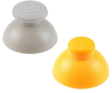 Replacement Analogue Analog Sticks Thumbstick for NGC Gamecube Controller (Grey + Yellow)
