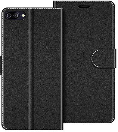 COODIO Coque en Cuir pour ASUS Zenfone 4 Max ZC520KL, Étui Housse Pochette Fonction Stand pour ASUS Zenfone 4 Max ZC520KL, Noir