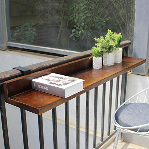 LIANGLIANG Balkon Wandregal Suspension Geländer Hängetisch Multifunktions-Wein-Tabelle Quader Langlebig Stabil Casual, 5 Farben (Farbe : A- Brown, größe : 120x25x10cm)