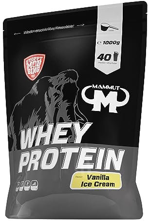Mammut Nutrition Whey Protein, Vanilla Ice Cream, Molke, Eiweiß, Protein Shake, 1000 g